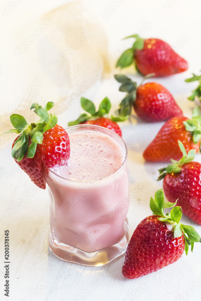 Strawberry smoothie. Detox superfood Strawberry smoothie. Detox superfood
