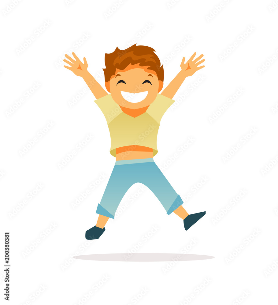 Joyful boy vector Joyful boy vector
