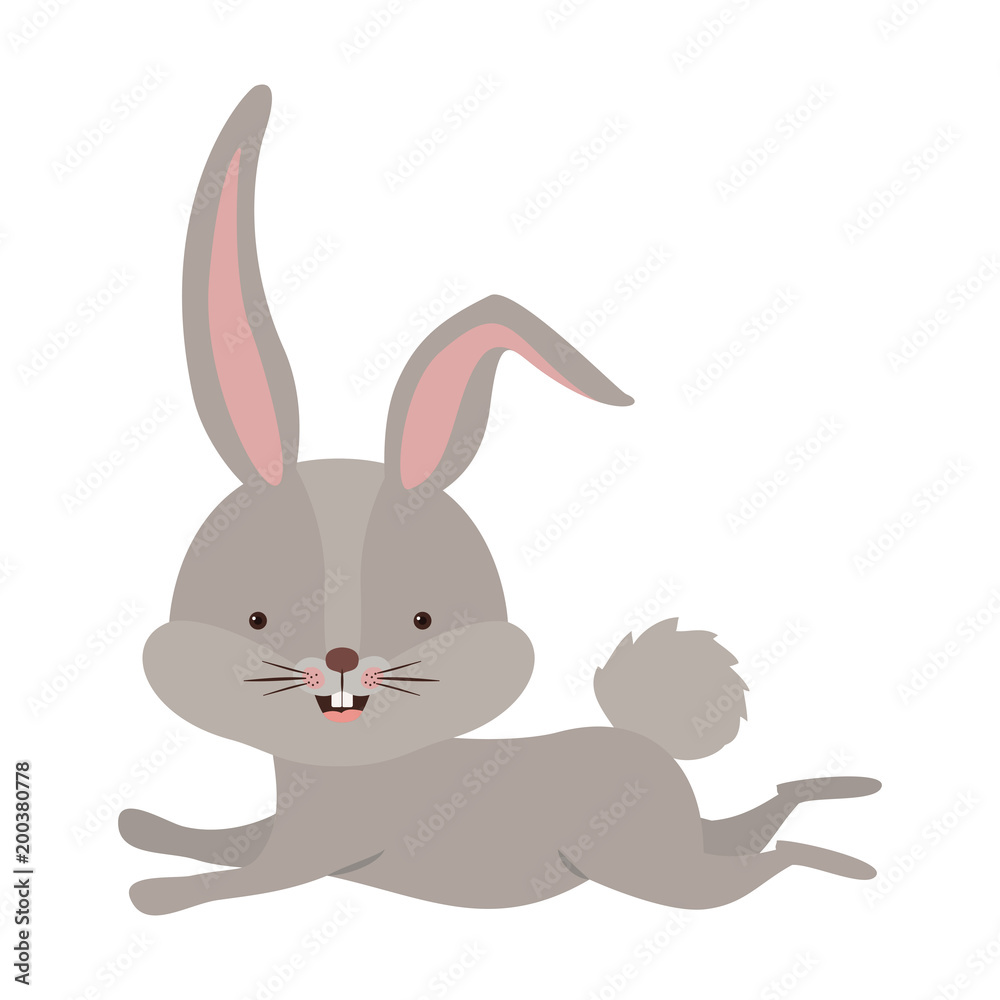 Obraz premium cute rabbit running easter celebration