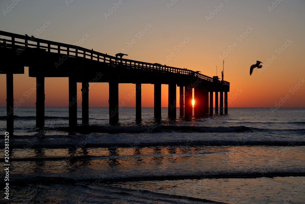 Sunrise at a fishing pier Florida, USA