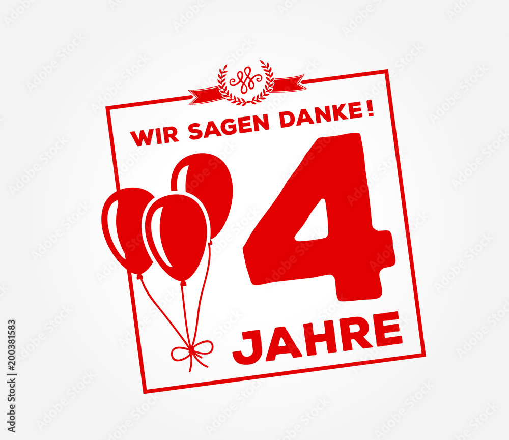 4 jahre wir sagen danke stempel jubiläum vektor Stock Vector Adobe Stock