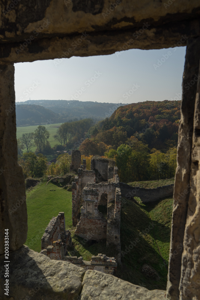Ruins of Zviretice Castle, Central Bohemian Region, Czech Republic.