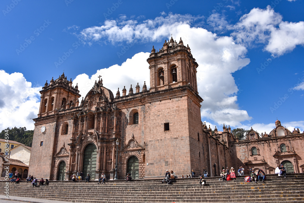 CUSCO, PERU - March 30, 2018: Cathedral of Santo Domingo in the Plaza de Armas