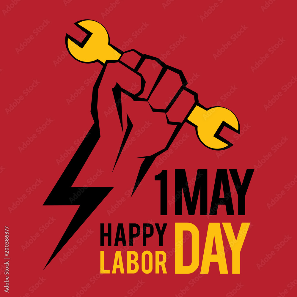 Fototapeta premium labor day 1 may vector illustration