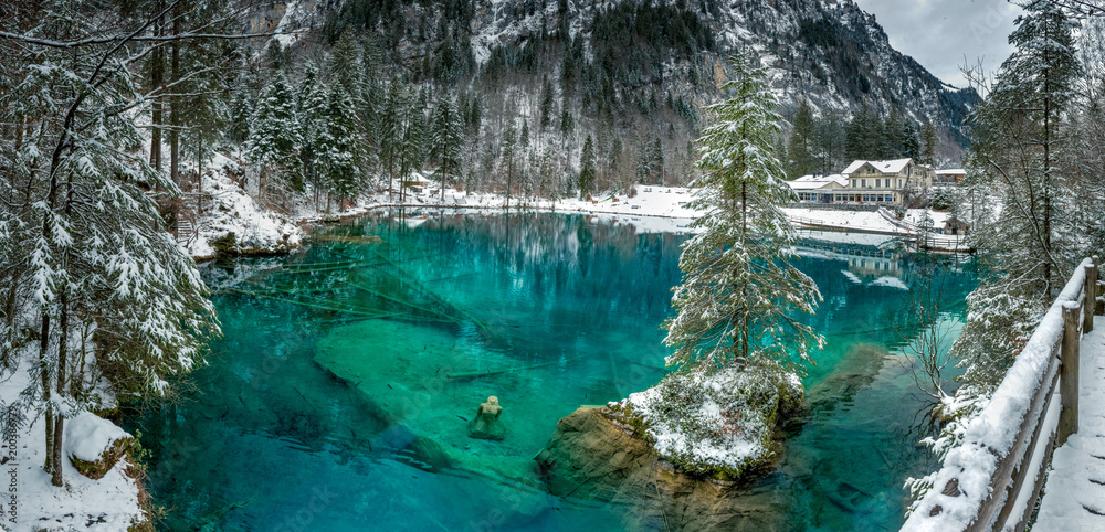 Winter am Blausee, Kandersteg, Berner Oberland Stock Photo | Adobe Stock