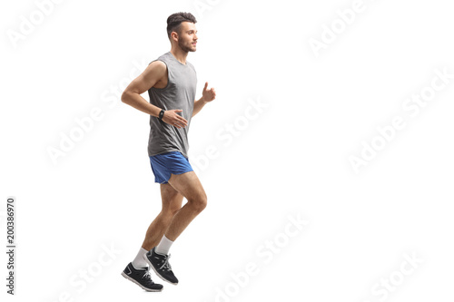Quadro em tela Young man in sportswear running