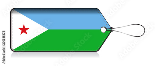 Djibouti label flag, Label of prouct made in Djibouti photo