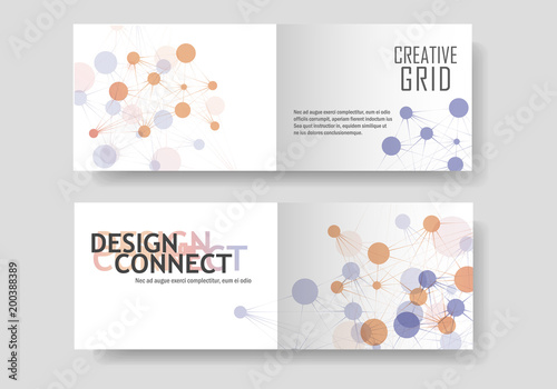 Abstract brochure design with molecular connection and technology network © Leonid