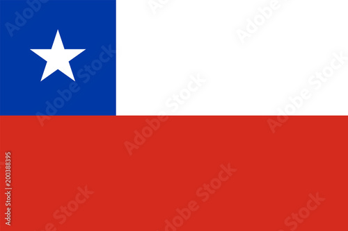 Chile flag standard proportion and colour mode RGB