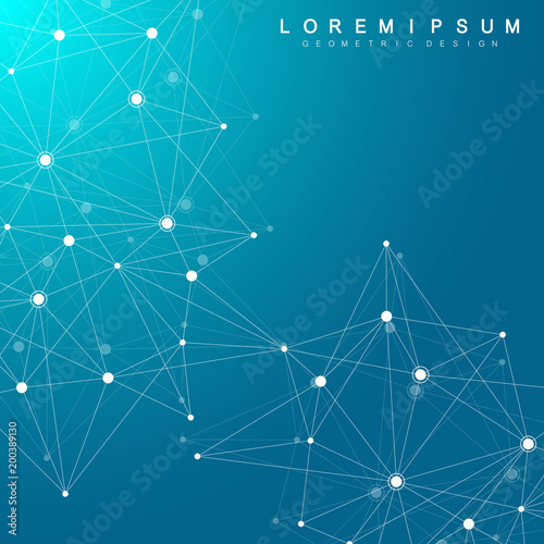 Global network connections with points and lines. Wireframe background. Abstract connection structure. Polygonal space background. Vector illustration