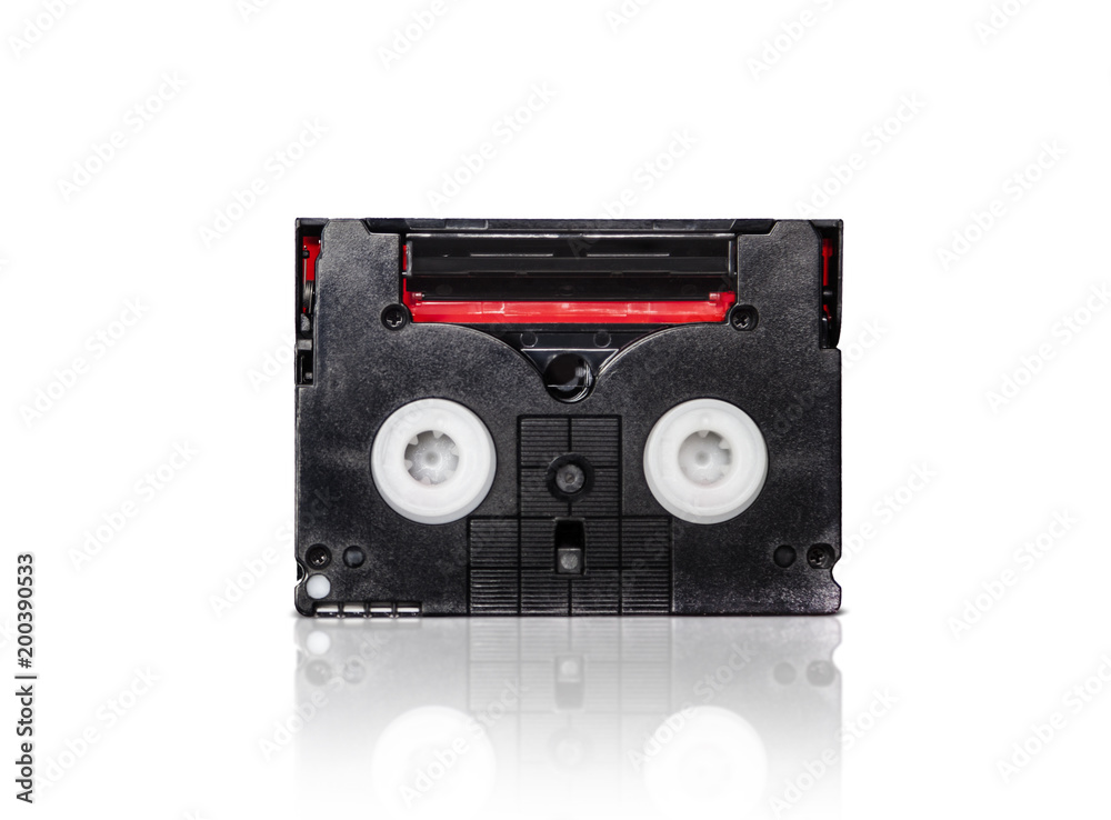 Fototapeta premium mini DV cassette on white background