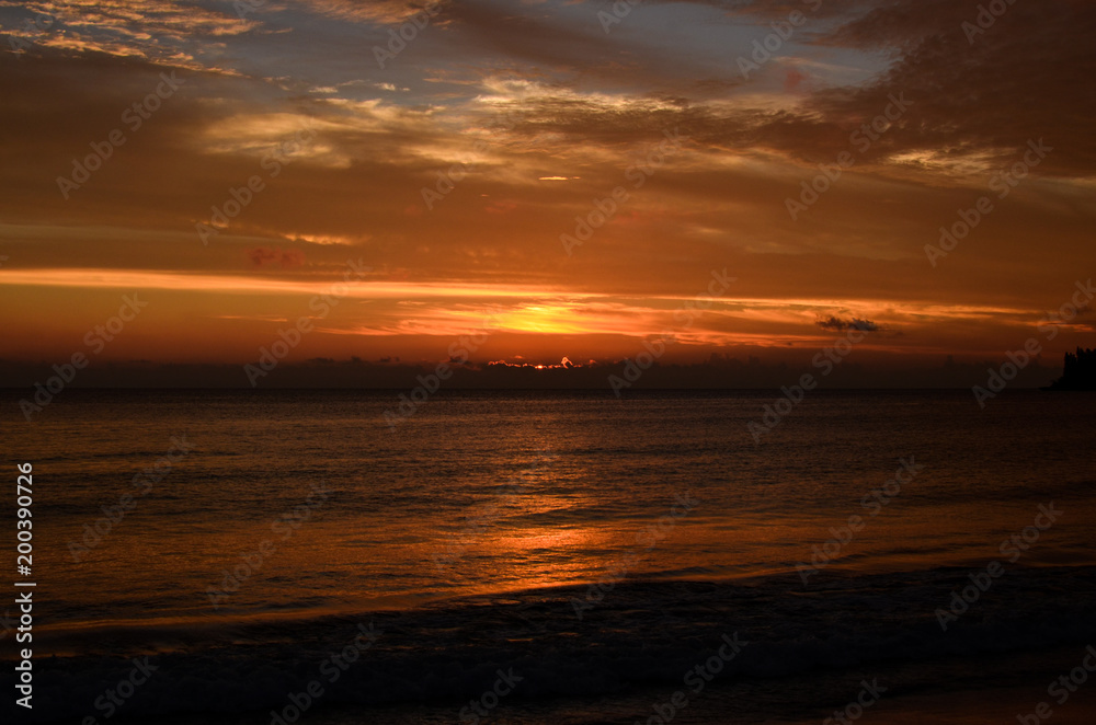 Sunset on a beach of new caledonia Sunset on a beach of new caledonia