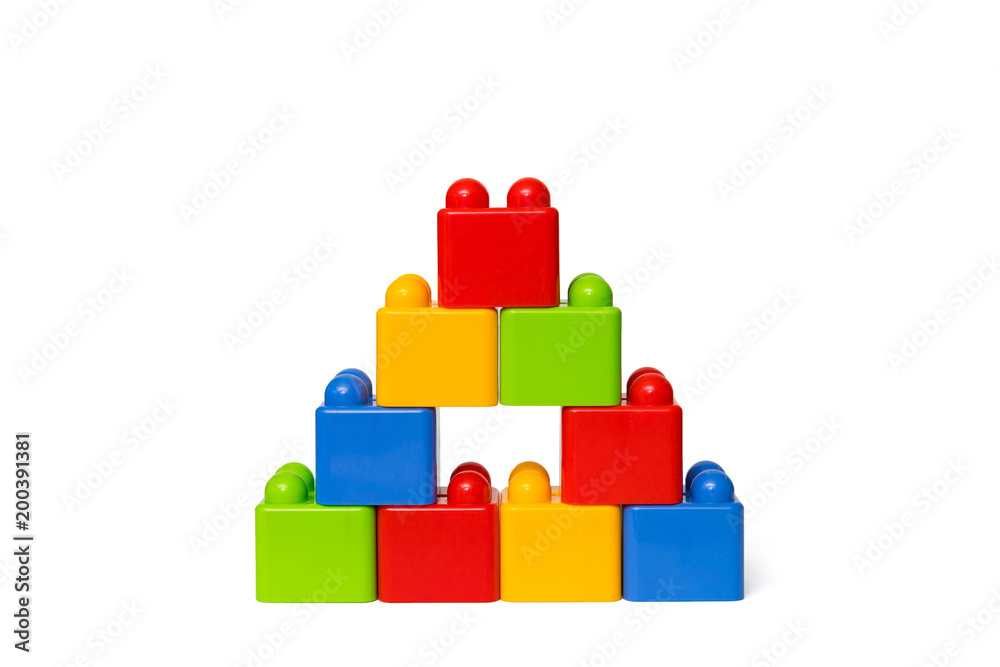 A tower made of toy blocks A tower made of toy blocks