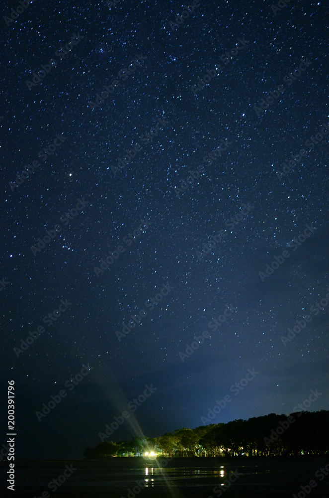 Starry sky by the beach