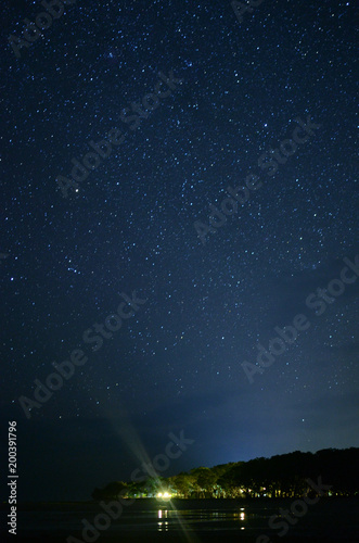 Starry sky by the beach