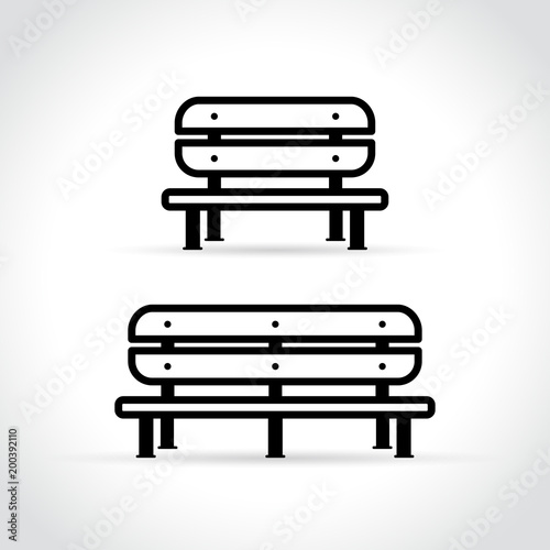 bench icons on white background