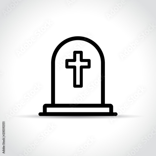 tombstone icon on white background