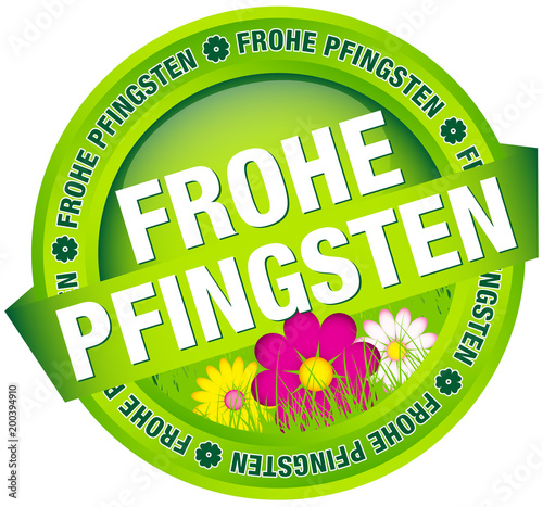 Button Banner "Frohe Pfingsten" grün/pink