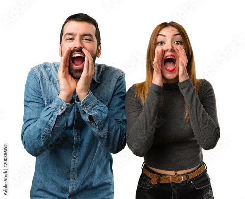 Man and woman shouting