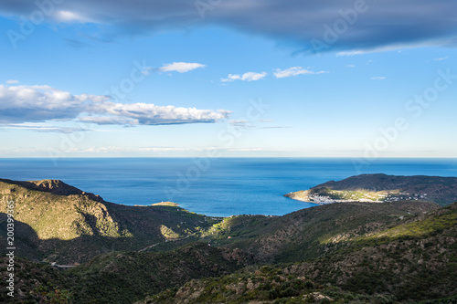 View of the Monastery Sant Pere de Rodes and bays north of Cape Creus