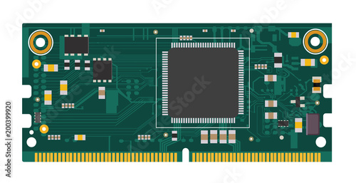 DIY electronic mega board with a micro-controller, LEDs, connectors, and other electronic components.