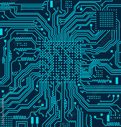 High tech electronic circuit board vector background