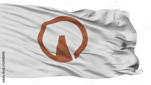 Gotenba flag, Shizuoka prefecture, realistic animation isolated on white seamless loop - 10 seconds long (alpha channel is included) photo