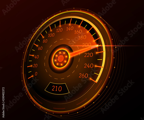 Car speedometer. Vector techo background.