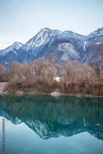 See in Untervaz mit Spiegelung vom Berg photo