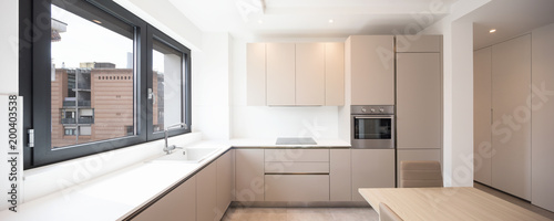 Minimal kitchen in a modern apartment