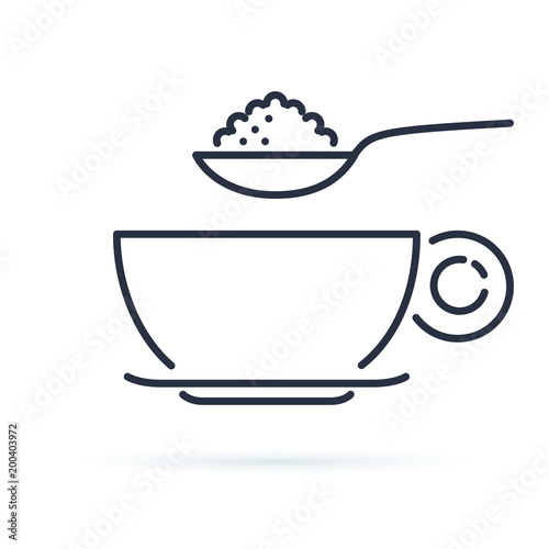 Sugar spoon icon line symbol. Isolated vector illustration of icon sign concept for your web site mobile app