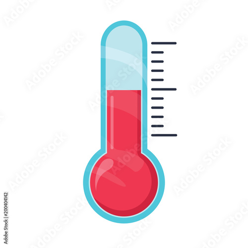 A weather temperature scale, thermometer. Celsius or fahrenheit meteorology measuring heat and cold vector illustration.