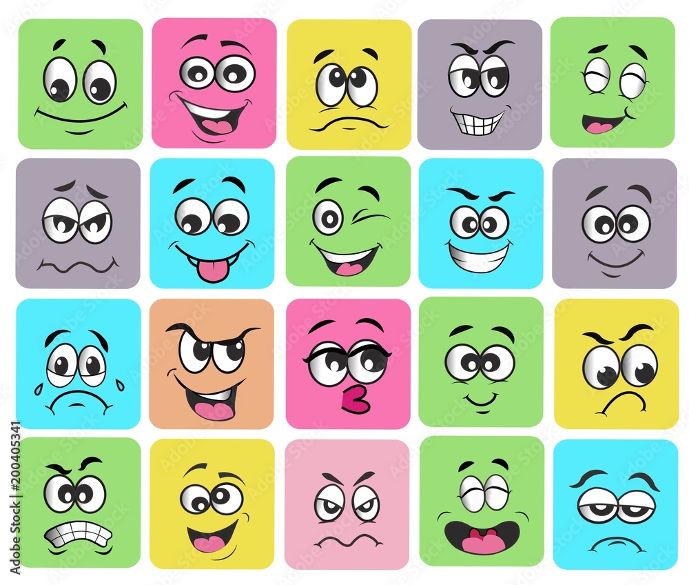 Obraz premium emotion set. emoji set. vector illustration