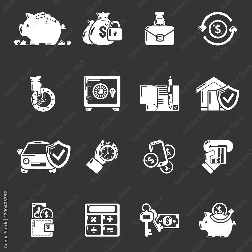 Credit icons set grey vector Credit icons set grey vector