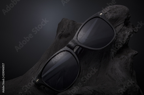 Black Sunglasses on Charcoal