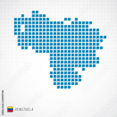 Venezuela map and flag icon