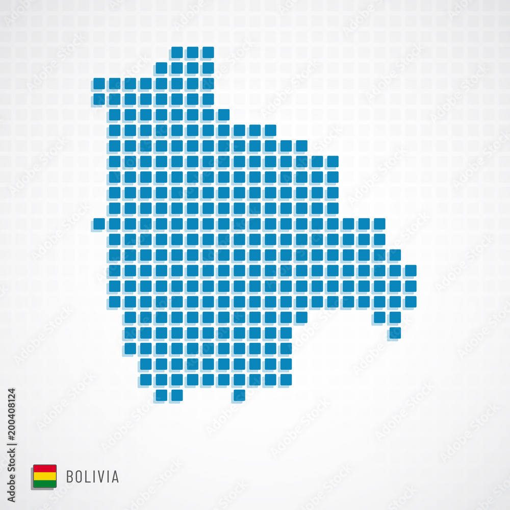 Bolivia map and flag icon