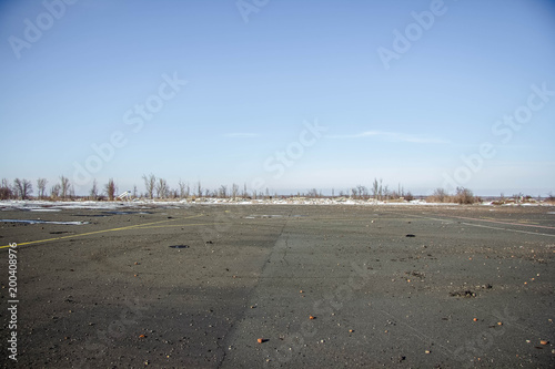Принти на полотні Ukraine, Lugansk - 25 february 2018: The airport runway crashed in Lugansk