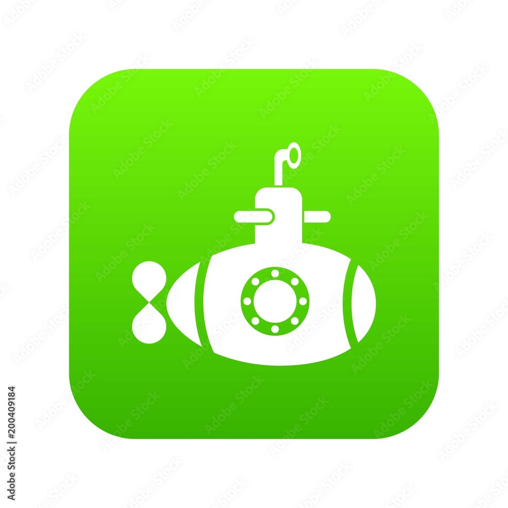 Bathyscaphe with hatch icon green vector Bathyscaphe with hatch icon green vector