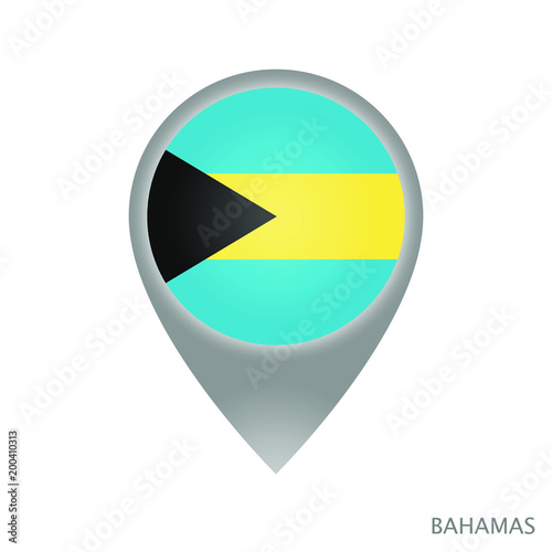 Free Download Map pointer with flag of Bahamas. Gray abstract map icon. Vector Illustration. - GFXLoad
