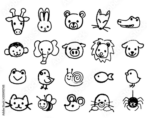 かわいい動物のアイコン素材