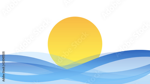 estate, acqua, sole, mare, vacanze, vettoriale, 