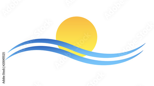 estate, acqua, sole, mare, vacanze, vettoriale, 