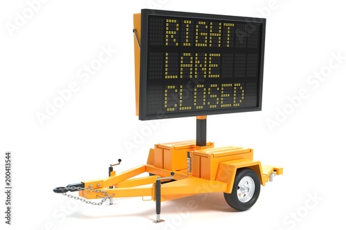 3d illustration of an electronic traffic sign
