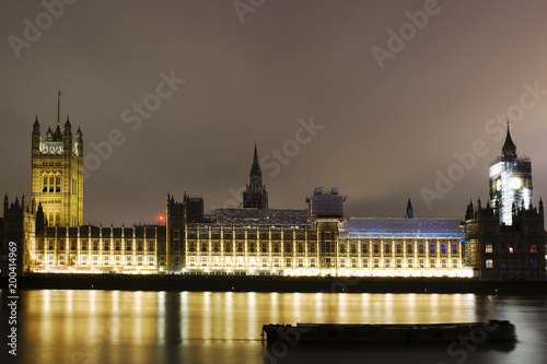 Big Ben and Palace of Westminster in major repair work, renovation - night view