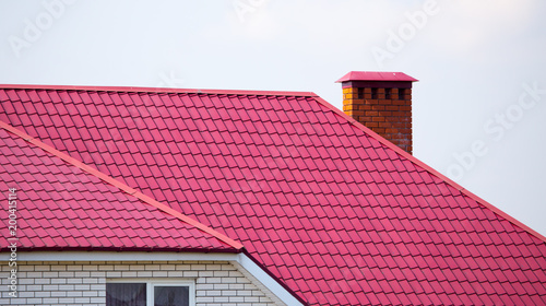 Roof with metal on the cottage