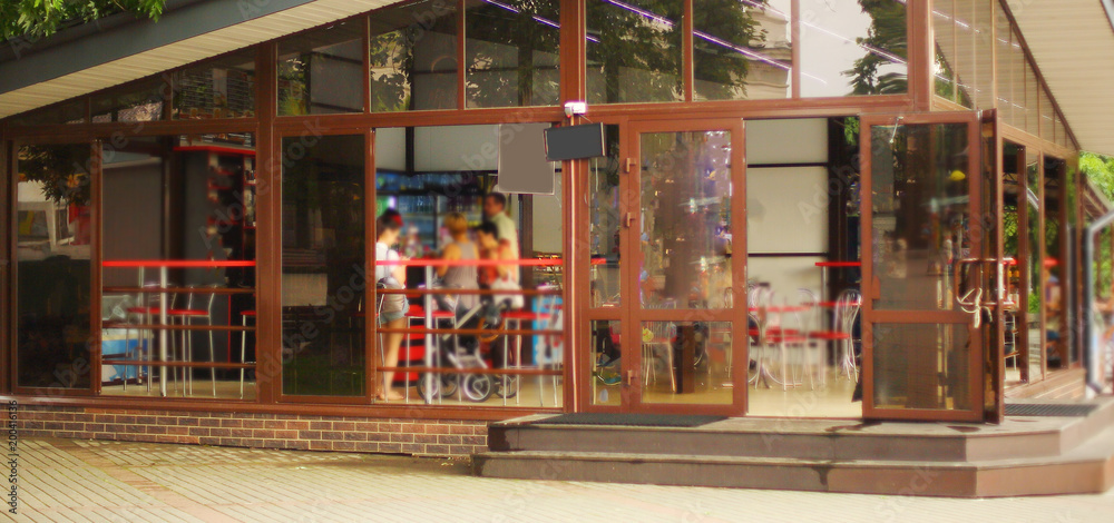 close up.building, street bistro, in city Park close up.building, street bistro, in city Park