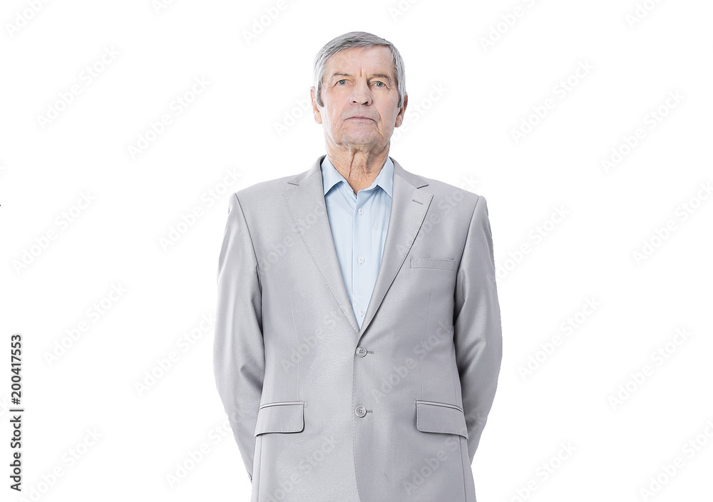 in full growth. confident senior businessman isolated on white in full growth. confident senior businessman isolated on white