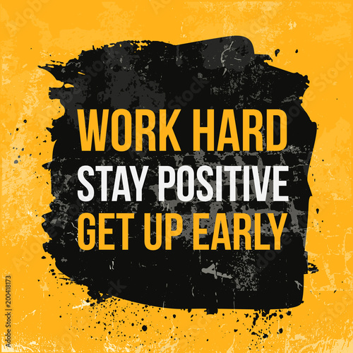 Work hard typography. Grunge poster. Typographic motivational card about working hard. Typography for good life message, print, wall