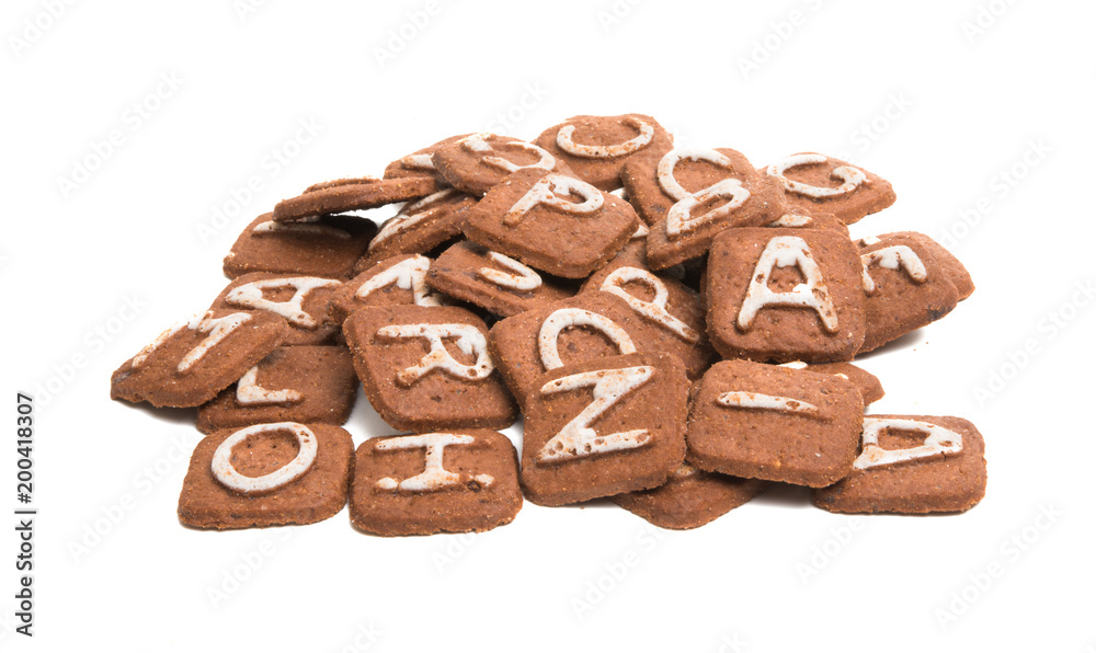 biscuits with letters isolated biscuits with letters isolated